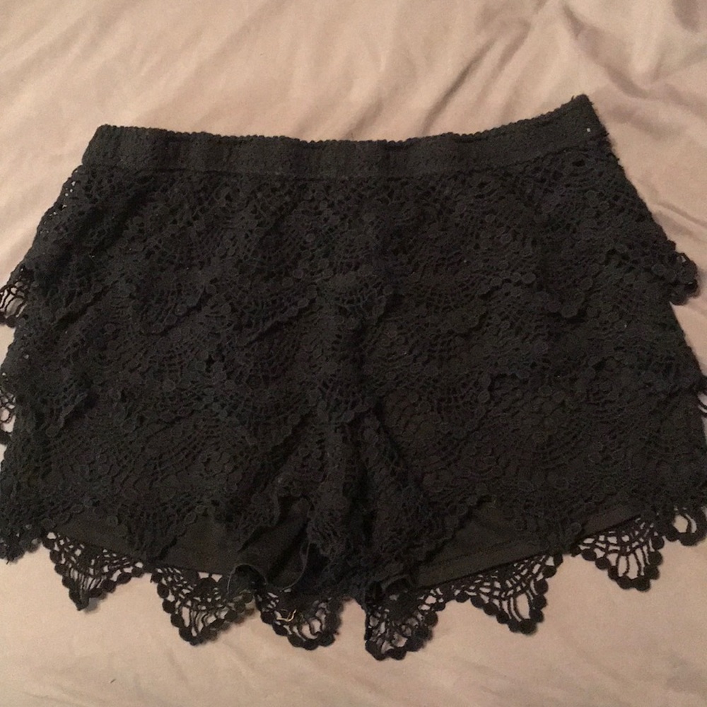 Black Lace Shorts